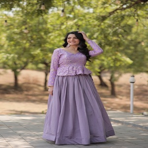 Dernier Designer Georgette Soie Broderie Séquence Travail Lahenga Costume Par Fab Zone - Product Image 1