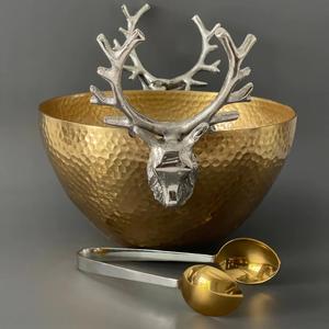 Restaurant Seau À Glace En Acier Inoxydable Bol À Glace En Métal Bacs À Boissons Pour La Restauration Seau À Bouteille De Vin Bol À Glace Avec Poignée En Feuille - Product Image 4