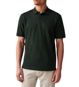 Camisetas de polo informales para hombre, 100% algodón, tinte rápido, manga corta, logotipo personalizado, patrón sólido antiarrugas, Color verde oliva - Product Image 1