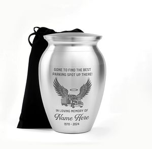 Mini urnas conmemorativas personalizadas para cenizas, urna decorativa de recuerdo de acero inoxidable con diseño de café, urnas conmemorativas de tamaño personalizado - Product Image 2