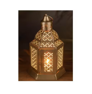 Linternas Lujosas de Metal Hechas a Mano con Atractivo Diseñador de Trabajo de Metal Linternas de Vela de Relámpago Interior Decoración de Boda - Product Image 3