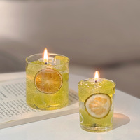 Kleinserienproduktion Personalisierte Valentinstag-Geschenkkerze Zitronen-Aromatherapie im Glasgefäß Wohndekor-Geschenk Gelwachskerze