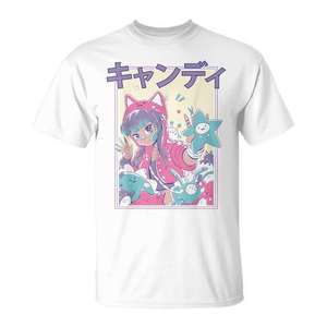 Camiseta Candycore Girl Kawaii Anime Estética Linda Rosa Pastel 8 - Para Promociones - Product Image 1