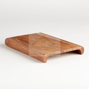 Utensilios de cocina de uso diario Tabla de cortar de madera Artículos de comedor de mesa Bloque de corte de frutas Bordes curvos de tamaño largo y otras herramientas - Product Image 5