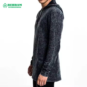 Sweat à capuche unisexe 2026 de haute qualité avec logo personnalisé imprimé sur le devant, en molleton 100 % coton teint uni / tissu éponge français à séchage rapide - Product Image 3