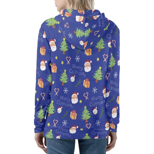 Sudadera con capucha de invierno de lana de algodón para mujer con estilo cremallera cómoda impresa personalizada técnicas de tinte de corbata bordado 3D cuello con capucha - Product Image 2