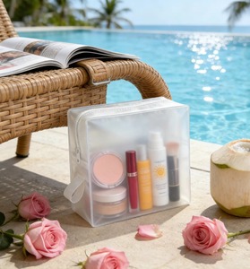 Frosted PVC Cosmetic <b>Bag</b> Zipper <b>Makeup</b> Pouch Waterproof Portable Travel Organizer - Product Image 4