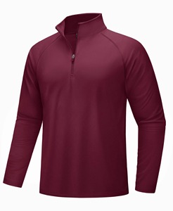 T-shirt à manches longues de haute qualité pour hommes avec demi-fermeture éclair Sweatshirts avec logo personnalisé imprimé grande taille Vêtements de sport en gros - Product Image 5