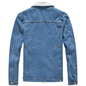 เสื้อโค้ทยีนส์ลายควิลท์คลาสสิกสำหรับผู้ชายมีกระดุมสไตล์แจ็กเก็ตยีนส์ลำลองอบอุ่นและสบาย - Product Image 2