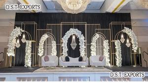 Buy Floral Stainless Steel <b>Backdrop</b> <b>Stand</b> Online Hotsale Wedding Gold Metal <b>Backdrop</b> <b>Stands</b> Wedding Decor Gold Metal <b>Backdrop</b> UK - Product Image 2