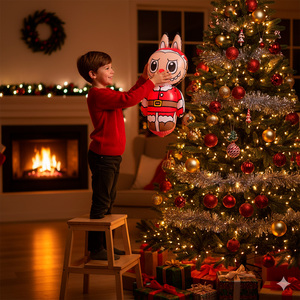 Labubu Statuetta Gonfiabile di Babbo Natale con Luci LED RGB e Giocattolo - Product Image 1