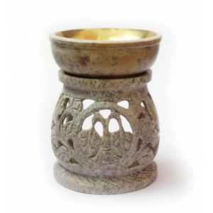 Compre un Portavelas de Piedra de Mármol Tallado a Mano con Diseño de Filigrana, Quemador Jali, Decoración para el Hogar y la Oficina - Product Image 3