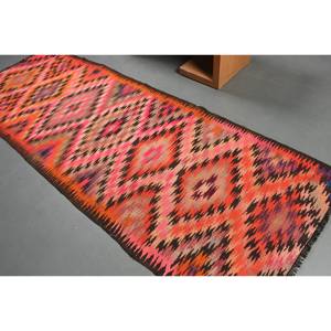 Vintage 3.5ft X 9.9ft Turkish Rug Orange <b>Pink</b> Patchwork Design Classic Latex for Bedroom 9x12 Rectangle Hallway <b>Wool</b> Viscose - Product Image 4