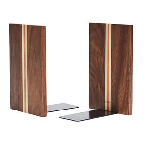 Wooden Bookends <b>Solid</b> <b>Wood</b> and Steel Booklover Gift for Friends Shelf Manufacturer and Exporters - Product Image 2