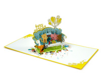 Fabricante profesional Tarjeta 3D de animales divertidos Tarjetas de regalo de felicitación emergentes para cumpleaños de Vietnam