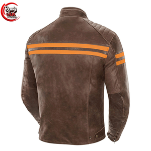 Chaqueta de moto negra personalizada de alta calidad para hombre, piel auténtica, moto de carreras, informal, estilo motorista, estilo callejero, soporte de lona - Product Image 2