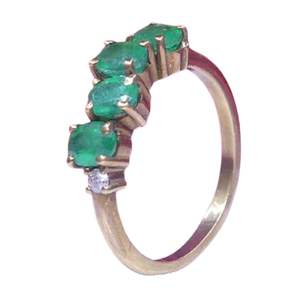 Bagues unisexes en argent sterling 925 plaqué or avec diamants et émeraudes, faible MOQ, style antique - Product Image 2