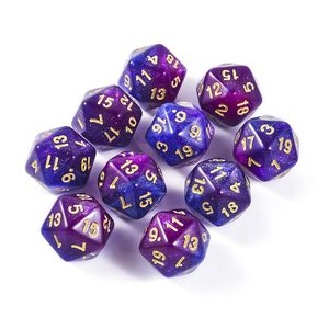 Ensemble de dés polyédriques DND en acrylique transparent, écologiques, de luxe, avec lettrage doré bicolore et trajectoires dynamiques, pour jeux de rôle Dungeons & Dragons - Product Image 1