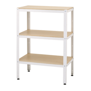 Estantes metálicos resistentes blancos de <span class=keywords><strong>3</strong></span> niveles con tapa de madera para almacenamiento doméstico - Product Image 1
