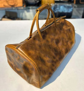 Factory Custom Deep Brown Duffel <b>Bags</b> Manufacturer High Quality Vegan <b>Leather</b> Duffel Outdoor Luggage <b>Men</b> <b>Overnight</b> <b>Bags</b> - Product Image 3