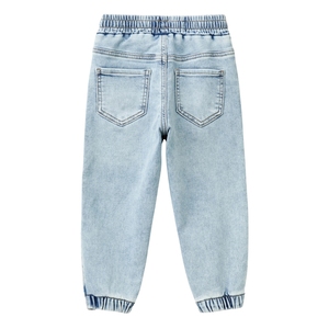 Jogging en denim décontracté pour garçons avec poignets élastiques usés, confort extensible doux, ajustement sécurisé et design durable pour un usage quotidien actif - Product Image 4