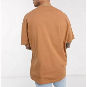 Venta al por mayor de Camiseta de algodón boxy de peso pesado personalizado | Vintage ácido lavado Hip Hop camiseta de gran tamaño con hombros caídos - Product Image 3
