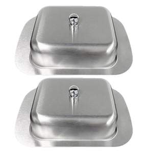 Beurrier élégant en acier inoxydable, design minimaliste moderne, adapté à la table à manger, au service du petit-déjeuner et aux repas quotidiens - Product Image 5