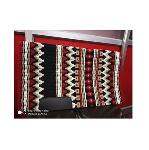 Tapis de selle de cheval de dressage en laine et cuir de Nouvelle-Zélande produit manufacturé rempli de coton pailleté de style occidental - Product Image 2