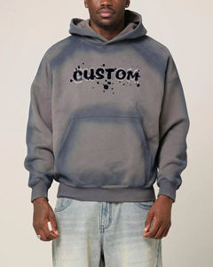 Pull de haute qualité 400 Gsm Sun Faded Hoodie Logo personnalisé Blanc Unisexe Drop Shoulder Heavyweight Men's Boxy Hoodies Fournisseur - Product Image 1