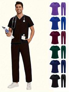 Veste d'hôpital anti-rides personnalisable unisexe uniforme d'allaitement extensible combinaison de gommage médical pour les infirmières en tissu jersey - Product Image 5