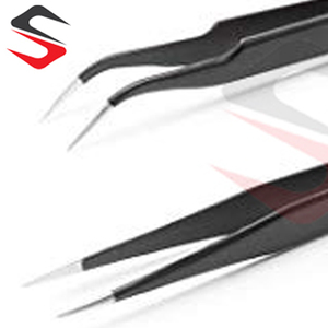 Pincettes d'extension de cils, pinces à cils de Volume personnalisées avec Logo en acier inoxydable ensemble de 2 pièces - Product Image 2