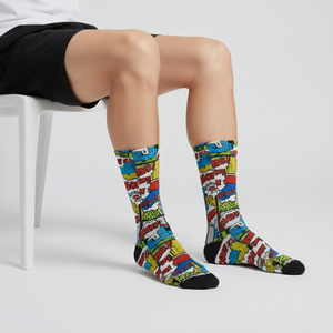 Custom Digital Printed <b>Colored</b> <b>Socks</b> from Manufacturer Made in Istanbul Turkey with your Logo and Design - Product Image 5
