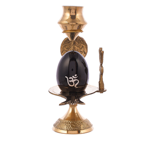 Modèle de support de Shivling en métal soudé, design élégant, avec Jaladhari noir, pour décoration religieuse Pooja Rajasthan - Product Image 1