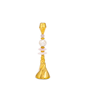 Portavelas de diseño de latón grueso elegante romántico de lujo habitación de Navidad artesanías decorativas cena elegante - Product Image 4
