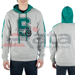 Sweat à capuche en molleton bouclette personnalisé, broderie chenille, lettres et patchs d'hiver, imperméable et respirant, vente en gros - Product Image 5