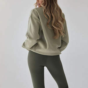 เสื้อสเวตเตอร์คอกลมผ้าฝ้ายสำหรับผู้หญิงเสื้อสเวตเชิ้ตคอลูกเรือแบบลำลองออกแบบได้ตามต้องการคุณภาพระดับพรีเมียม - Product Image 5