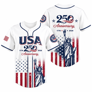 Maillots de baseball personnalisés pour hommes/femmes, impression rapide ; Tissu en polyester avec impression par transfert thermique ; Expédition rapide. - Product Image 1