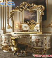 Coiffeuse sculptée lourde de style français Coiffeuse de luxe en style couronne Coiffeuse spéciale sculptée