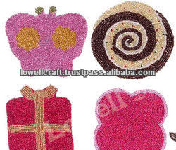 Beaded Placemats and <b>Table</b> <b>Coasters</b> Handmade Decorative <b>Table</b> Mats and <b>Coaster</b> Set for Stylish Dining and Elegant Home Decor - Product Image 2