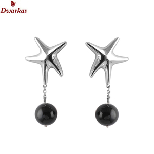 ต่างหูคุณภาพสูง925สเตอร์ลิงเงินธรรมชาติลูกปัดมุกต่างหูแบบห้อยอัญมณีสำหรับผู้หญิง - Product Image 3