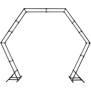 活动派对用品批发不锈钢花架金色金属拱门背景框架婚礼银色圆形金属拱门