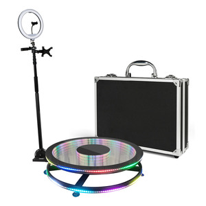 2021 NEW Arrival Aluminum <b>LED</b> 360 Degree Photo Booth Automatic Rotating RGB <b>Light</b> Powered Compatible Smartphone Tablet - Product Image 1