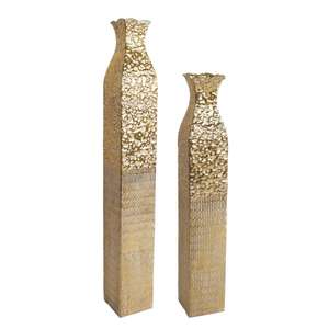 Gold Pillar Flower <b>Vase</b> Set of 2 Event Parties Lawn <b>Other</b> Wedding Decorations Luxury <b>Vases</b> Handmade Flower Pot Handcrafts - Product Image 4