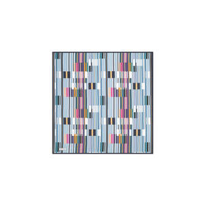 Vintage Fashion <b>Square</b> <b>Scarf</b>-Blue Polyester with Geometric Pattern Summer Accessory - Product Image 1