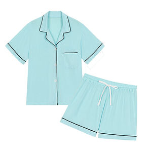 Conjunto de pijama corto de satén para mujer, sedoso, suave, ligero, cómodo, elegante, ropa de dormir de verano para estar en casa. - Product Image 6