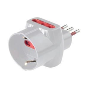 Adattatore Triplo 10A con 2 Prese Bipasso e 1 Schuko con Limitatore - Product Image 1