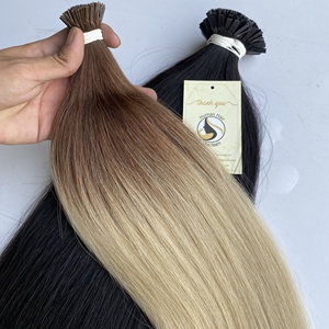 Haute qualité meilleures extensions de pointe en I pré-collées à la kératine cuticule alignée cheveux humains vietnamiens lâche bande de vague profonde pré-collée - Product Image 3