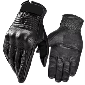 Gants de moto en cuir thermique d'hiver de sécurité, doigts complets, pour hommes, moto, chevalier, conduite, motocross, sports de plein air, cyclisme - Product Image 1