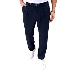 Pantalon chinos coordonné bleu marine pour hommes de qualité supérieure Pantalon gaufré de taille américaine avec taille moyenne Meilleure offre quantité minimale de commande bas OEM Design décontracté personnalisé - Product Image 5