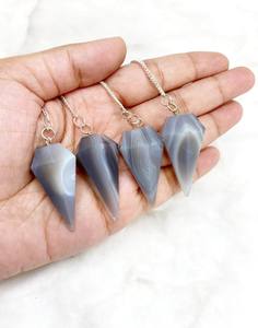 Péndulo de ágata Grace de alta calidad, el mejor precio al por mayor, péndulos de piedras preciosas de cristal curativo, artesanías de piedras semipreciosas - Product Image 4
